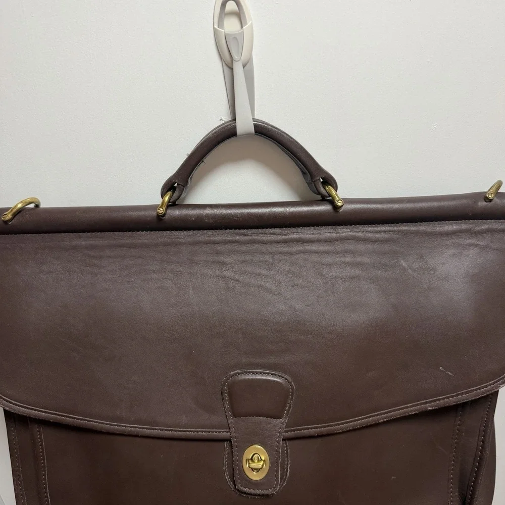 Vintage Coach Beekman Briefcase Shoulder Bag 5266 USA Dark Brown Leather